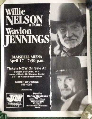 Original Willie Nelson Waylon Jennings Concert Poster X