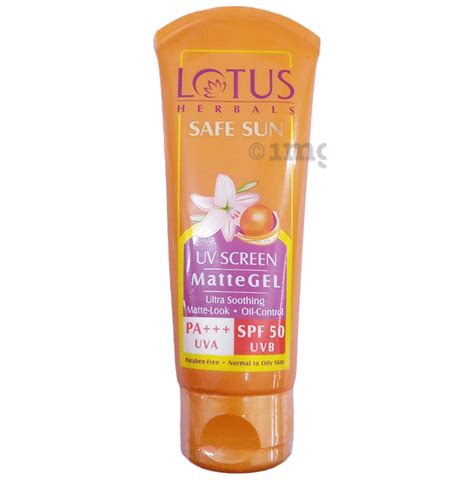 Lotus Herbals Safe Sun Uv Screen Matte Gel Spf 50 Pa Buy Tube Of