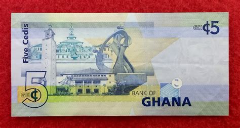 Ghana 5 Cedis 2014 Banknote Sns Coins