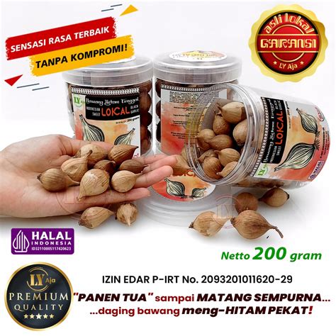 Jual Bawang Hitam Tunggal Lanang 250 Gram LY Aja Jumbo Besar Sedang