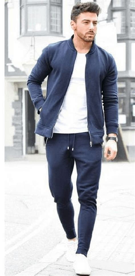 Navy Casual Sporty Outfits Men Dapper Mens Fashion Mens Joggers Outfit