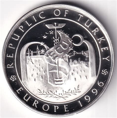 1996 Ecu European Currency Unit Köprü Hatıra Gümüş Para Köprülü