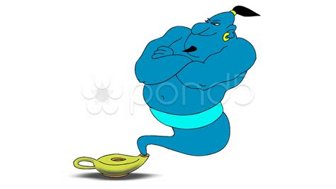 Aladdin Genie Coming Out Of Lamp