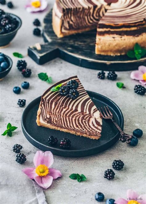 Vegan Zebra Cheesecake Chocolate Vanilla Cake Bianca Zapatka Recipes