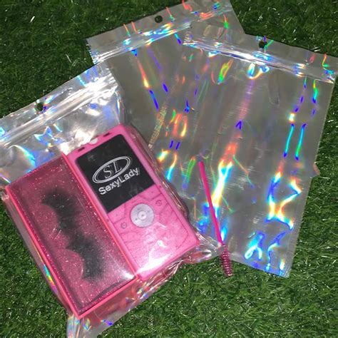 Custom Holographic Plastic Ziplock Bag With Logo Stand Up Glitter