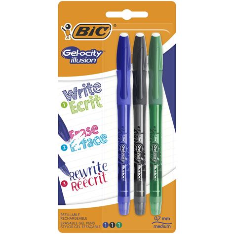 Stylo Gel Effa Able Gelocity Illusion X Bic Le Lot De Stylos