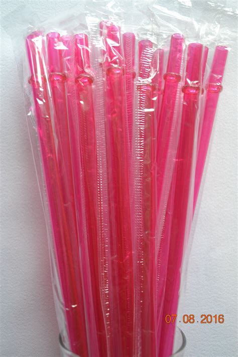 Reusable Straws Clear Solid Colors Plastic Acrylic 9” With Rings Bpa