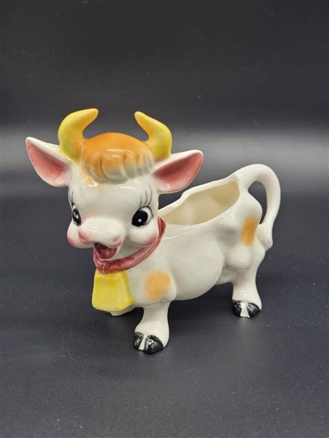 Vintage Kitsch Cute Cow Creamer Milk Jug Etsy