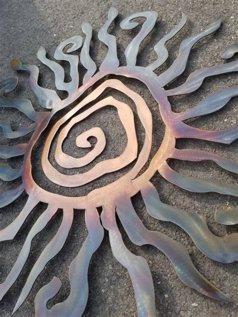 Rustic Sun Wall Decor 24 Recycled Steel Custom SUN Metal Sun Sun