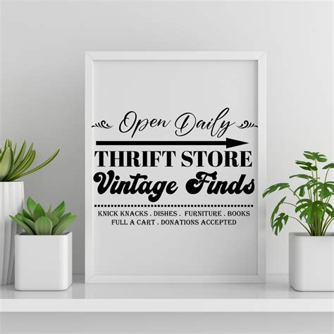 Thrift Store Vintage Finds PNG JPEG Digital Download Printable Art Graphic Wall Quote - Etsy