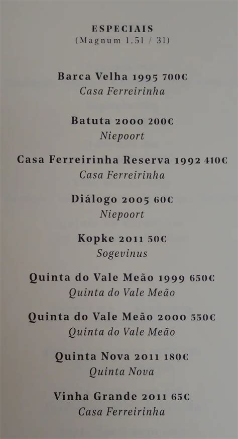 Menu At Adega S O Nicolau Restaurant Porto