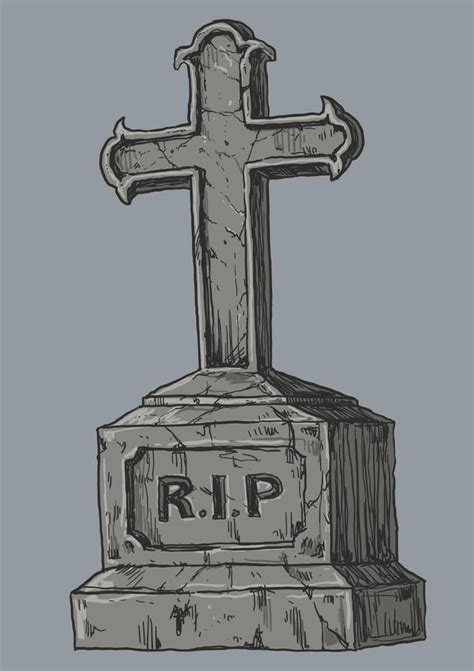 Headstone And Gravestone Drawing Illustration 17330584 Vector Art At