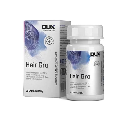 Hair Gro Pote 60 Cápsulas Dux Nutrition Produtos Naturais e Suplementos