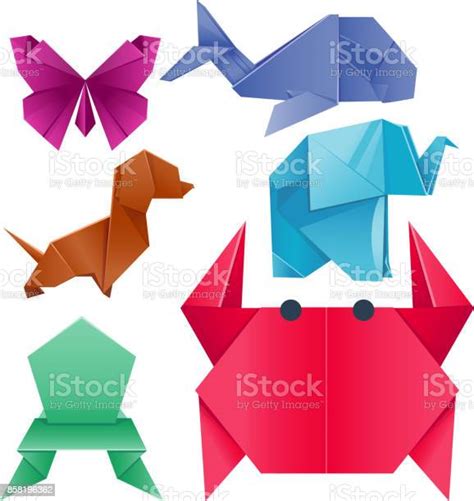 Origami Tiere Legen Japanische Gefalteten Moderne Tierwelt Hobby Symbol Kreativen Dekoration