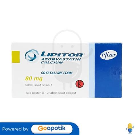 Lipitor 80 Mg Box 30 Tablet Kegunaan Efek Samping Dosis Dan Aturan