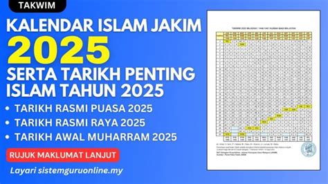 Kalendar Islam Serta Tarikh Penting Islam Tahun