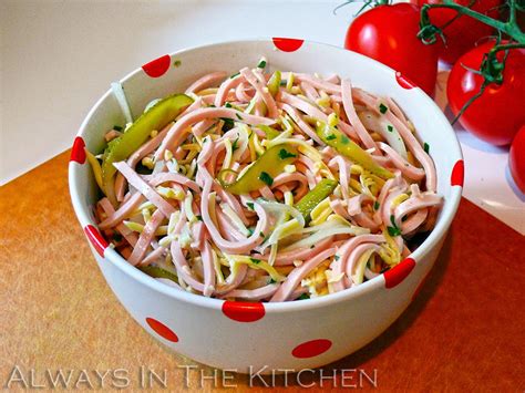 Dawna In The Kitchen Schweizer Wurstsalat Swiss Sausage Salad