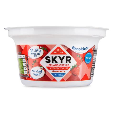 Skyr High Protein Fat Free Strawberry Yogurt 150g Brooklea Aldiie