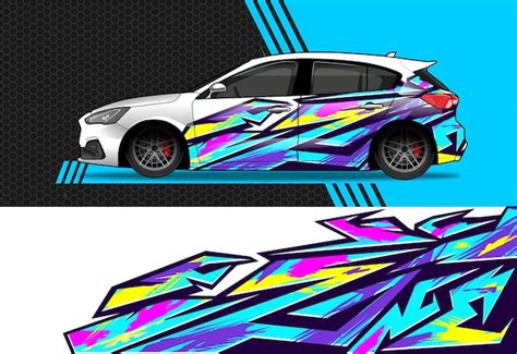 Premium Vector Car Wrap Decal Graphic Design Abstract Stripe Racing