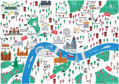 Illustrated Map London Illustration London Art