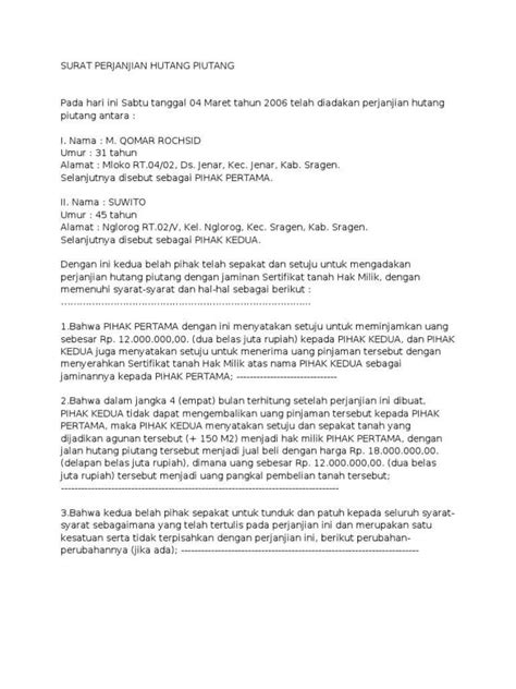 Contoh Surat Pegadaian Tanah 57 Koleksi Gambar