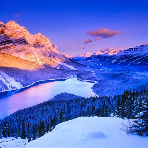 Peyto Lake Winter Sunset Wall Art | Photography