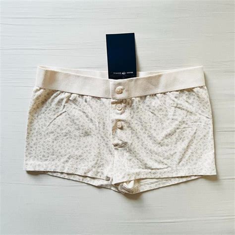 Bnwt Brandy Melville John Galt Light Blue And Cream Floral Boy Shorts