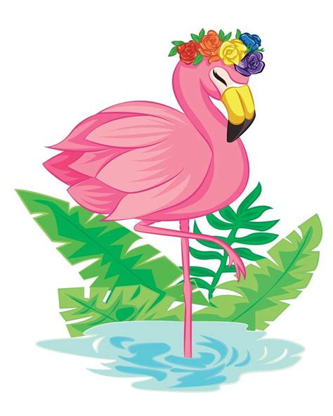 Flamingo And Plants In Water 1972932 Vector Art At Vecteezy