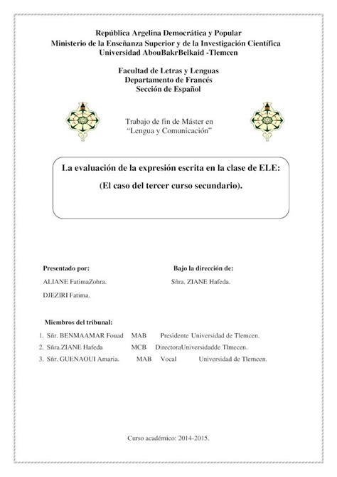 PDF La evaluación de la expresión escrita en la clase de ELE