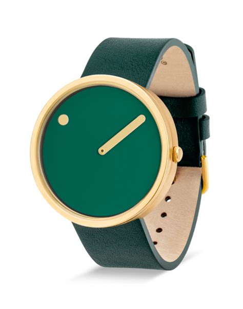 Picto 40 Mm Dusty Green Dial Grass Green Leather Strap