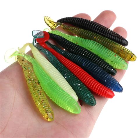 Pcs Set Fishing Floating Soft Bait Worm Lures Silicone T Tail