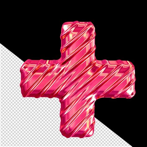Premium Psd Ribbed Pink 3d Symbol
