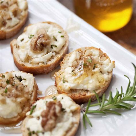 Goat Cheese Crostini With Walnuts And Honey Seasons And Suppers