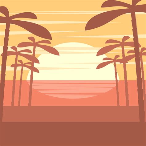 Sunset Beach - Free Stock Illustrations | Creazilla