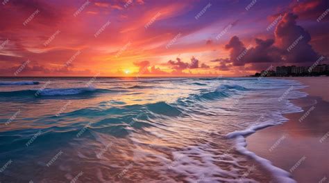 Premium Photo Sunrise Over Beach In Cancun