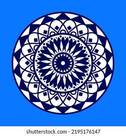 Mandala Background Wallpaper Blue Color Stock Vector (Royalty Free ...