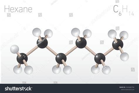 Hexane C6h14 Structural Chemical Formula Molecule Stock Vector Royalty Free 1693682794