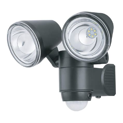 Link2home Super Bright Black 330 Lumen Motion Activated Outdoor Dual Head Led 6500k Battery