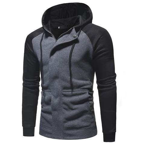 Hoodies Men Long Sleeve Solid Color Hooded Sweatshirt Male Hoodie