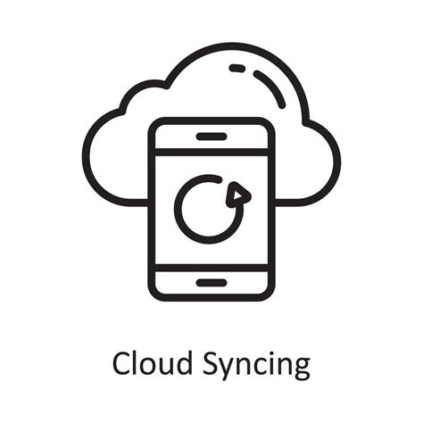 Cloud Syncing Vector Outline Icon Design Illustration Cloud Computing Symbol On White