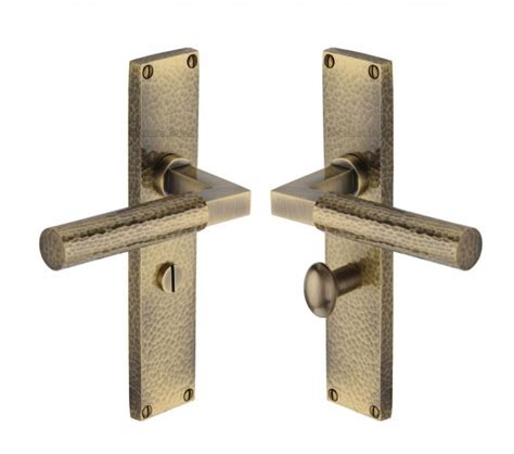 Heritage Brass Bauhaus Hammered Lever Antique Brass Uk