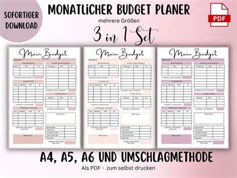 Budget Planer Deutsch Fixkosten F R Binder Spartracker Finanzplaner