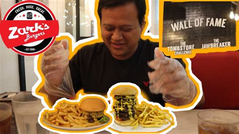 I Tried Zarks Jawbreaker Burger Challenge Youtube