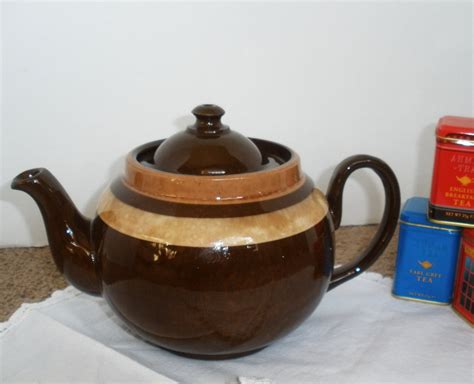 Vintage Teapot Made In England By Alb Cocoa Brown And