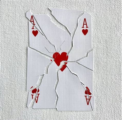 Shattered Love Playing Card Collage By Elmo Hood Hearts Playing