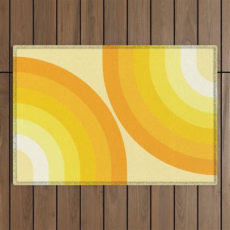 Mid Century Modern Geometric 95 In Mustard Yellow Shades Rainbow