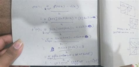 Find The Right Hand Derivative Of F X X Sin Pi X X N