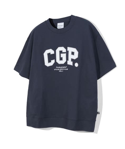 Musinsa Codegraphy Cgp Arch Logo Short Sleeve Crew Neck Navy