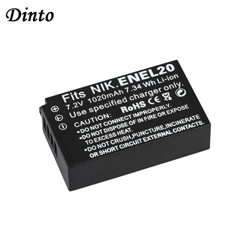 Dinto 1pc 1020mah 7 2v En El20 Enel20 En El20 Replacement Camera