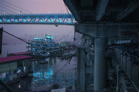 Fondos De Pantalla Obra De Arte Paisaje Urbano Ne N Barco Puente